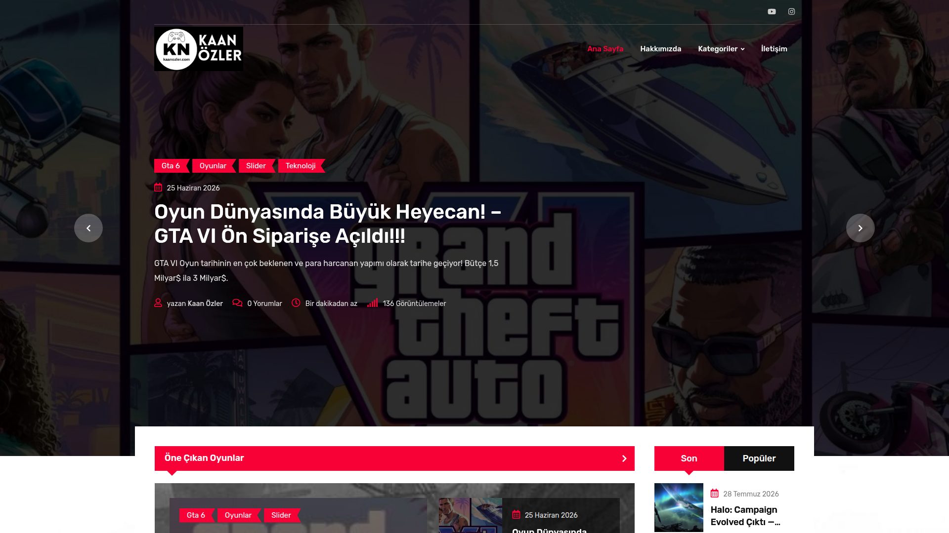 Kaan Özler ana sayfa görüntüsü