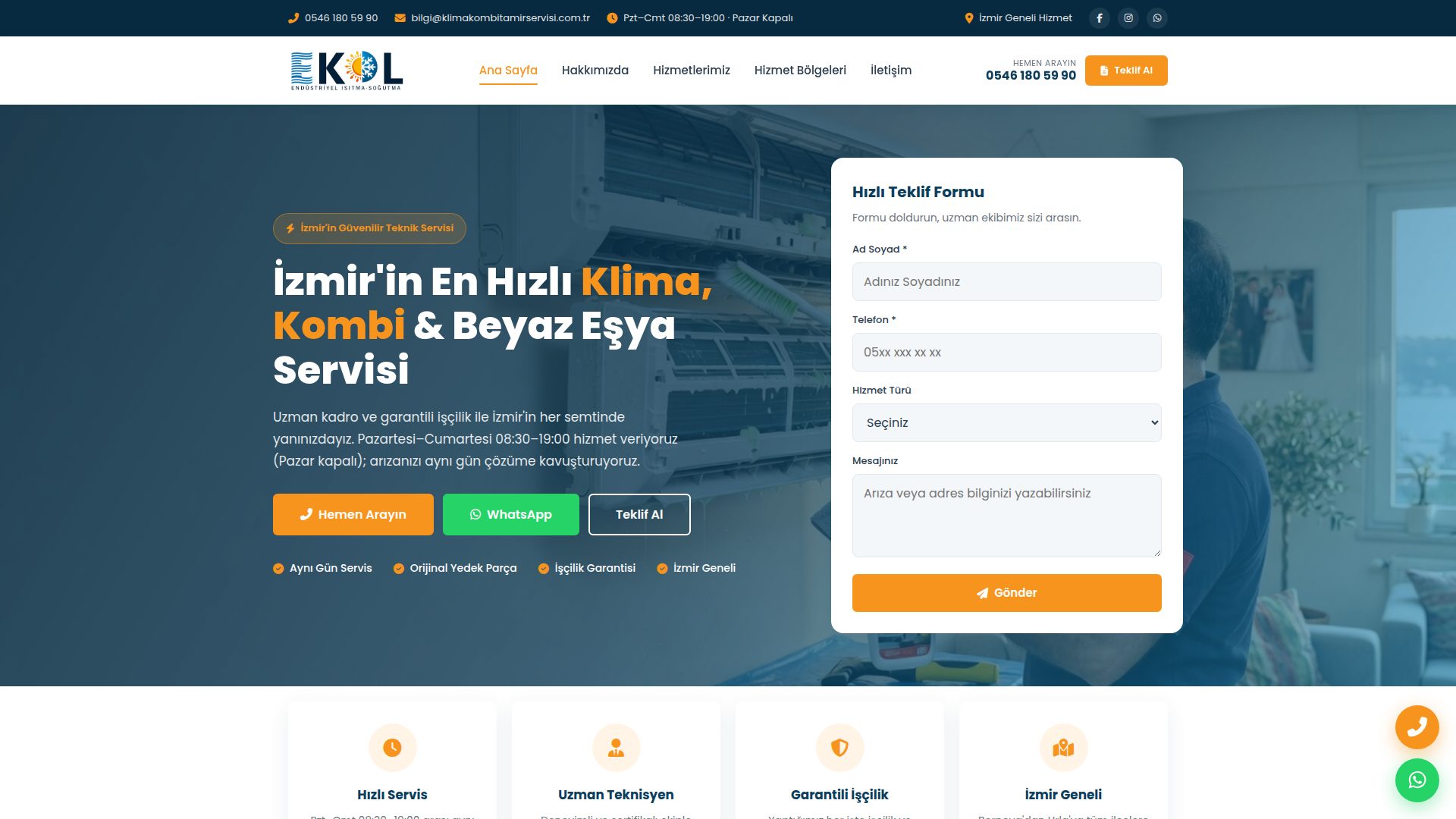 EKOL Teknik Servis ana sayfa görüntüsü